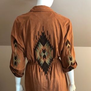 BOHO Embroidered Faux Suede Jacket